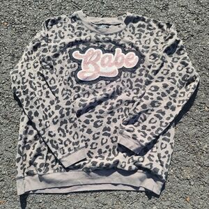 One24 Rags Sweatshirt Women’s Distressed‎  Leopard Babe Size 3XL Cotton Box1